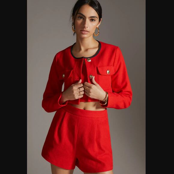 Anthropologie Maeve Tweed Red Jacket - Size 14 - NEW - Picture 7 of 9